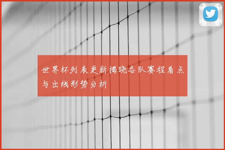 世界杯列表更新揭晓各队赛程看点与出线形势分析